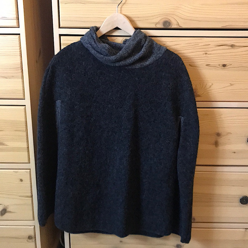 IPERICO Italy Wool Blend Turtleneck Pullover Cloak Cape Poncho OS